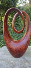 Large Modernistic Abstract Sculpture Rich Woodtone 21" x 12" Litton Lane?