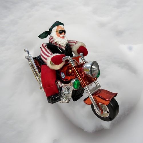 Weihnachten 14 Zoll Santa auf Chopper Motorrad Neuheit Biker Enthusiast Road Warrior - Bild 1 von 13