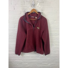 L.L. Bean Men's Katahdin Fleece Pullover Sweater Long Sleeve Burgundy Size L