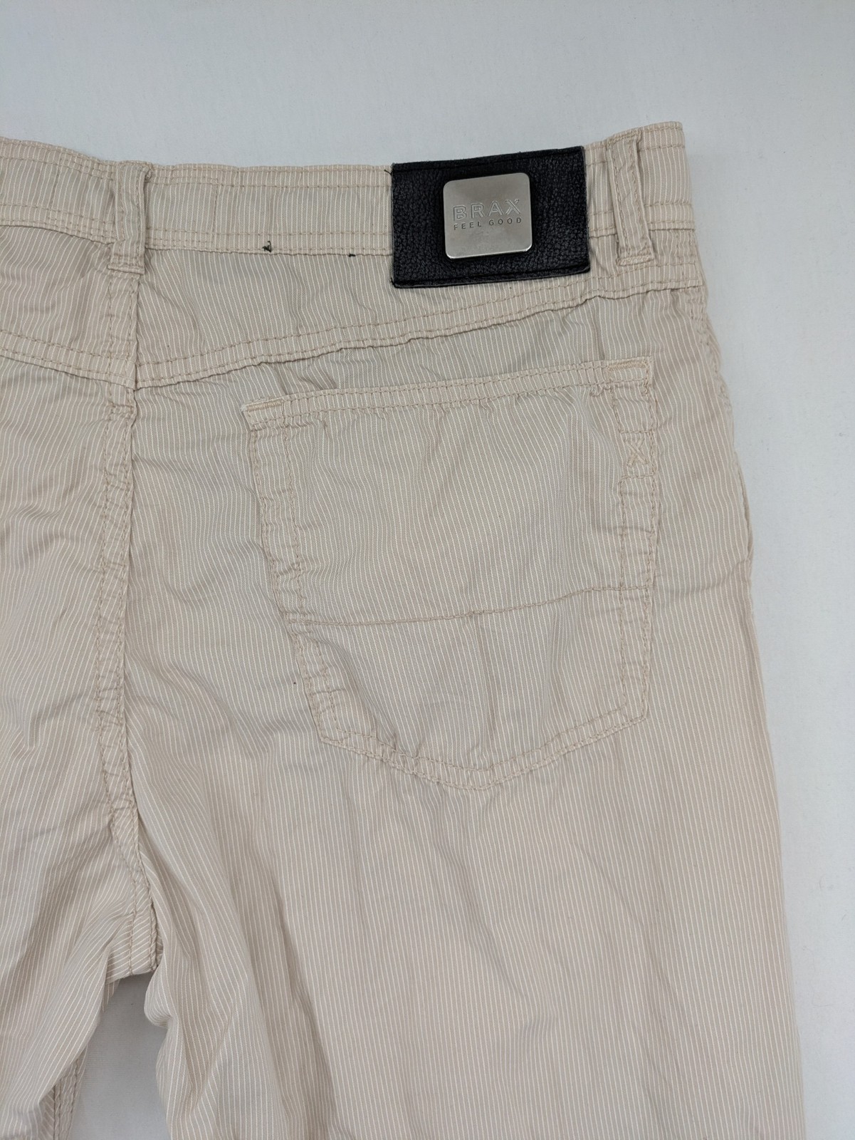 Brax Herren Hose Cesar Regular Fit Größe 50 beige gestreift Baumwolle Stretch image 9