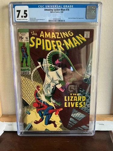 AMAZING SPIDER-MAN #76 CGC 7.5. Lizard and Human Torch App..THE LIZARD LIVES!