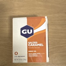 GU Salted Caramel Energy Gel 8 Pack Amino Acid Sodium Caffeine Gluten-Free Vegan