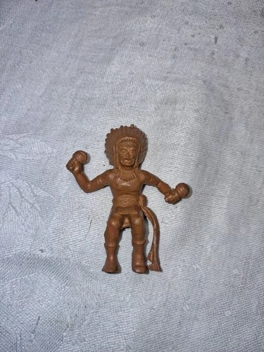 Vintage Marx Fort Apache 60mm Vinyl Indian Medicine Man Brown