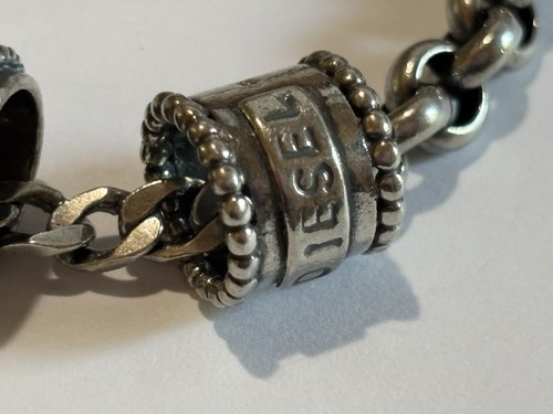 DIESEL - 7" Sterling Silver Charm Bracelet - 925 40.52 Grams - Picture 8 of 14