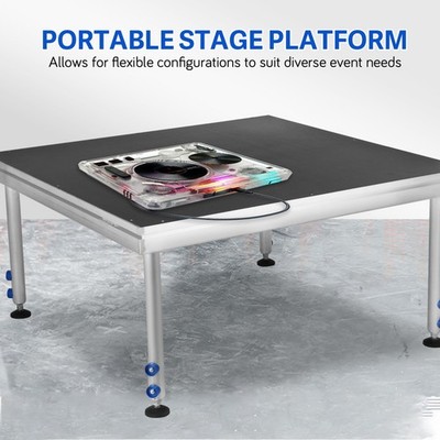 4 *4 ft Portable Stage Platform Modular System Height Adjustable Riser 24'' - 40''