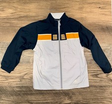 adidas Kids Track Jacket Colorblock White Black Orange Full Zip Size L 7 