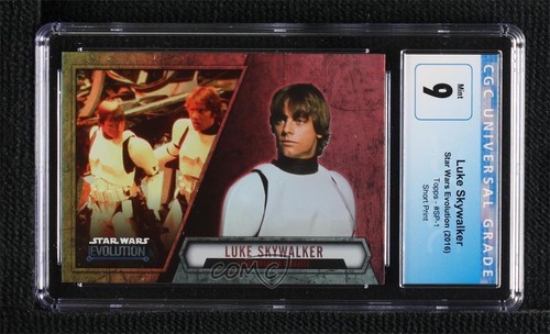 2016 Topps Star Wars Evolution Short Print /100 Luke Skywalker CGC 9 Mint p9m