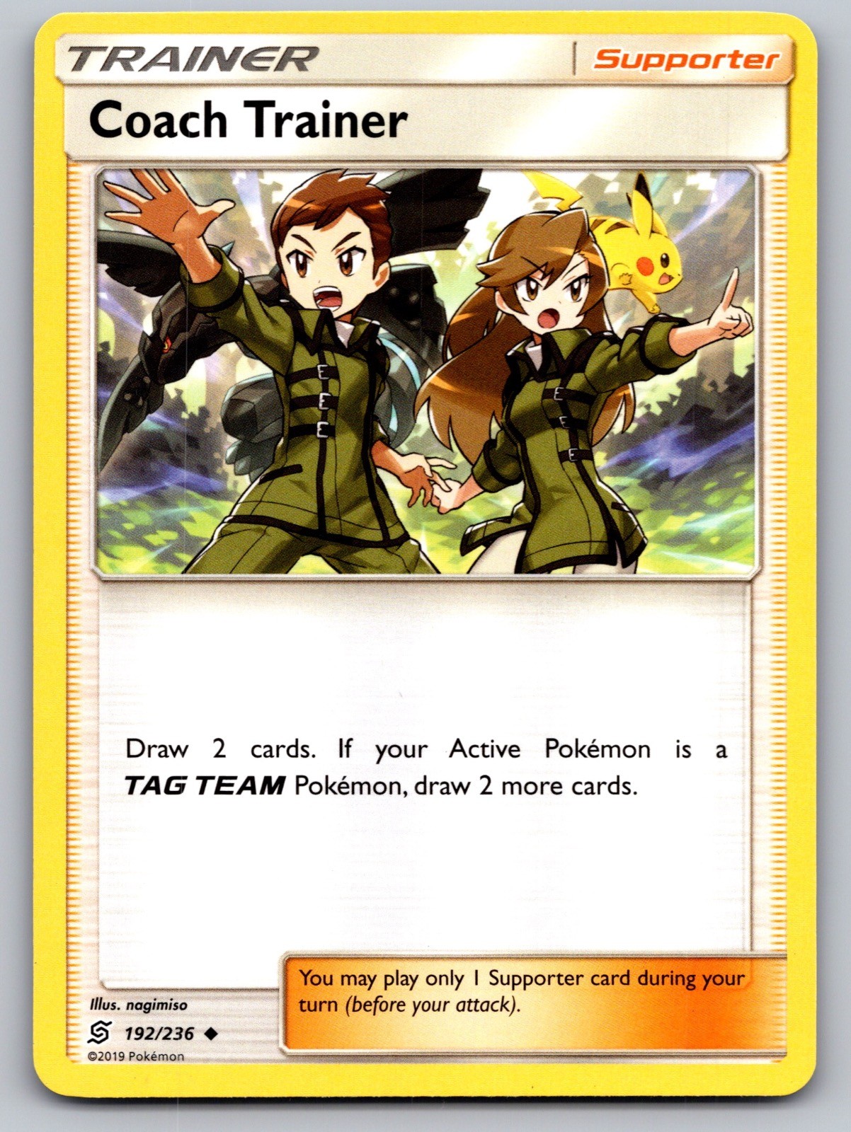 Coach Trainer 192/236 Uncommon Unified Minds Pokemon Near Mint