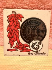Vintage 1983 Signed Teissedre Ceramic Tile Southwest Theme - No Box