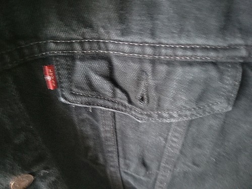 Chaqueta de mezclilla Levis para hombre X-grande negra 70507 camionero motociclista ciclista de colección súper genial - Imagen 7 de 18