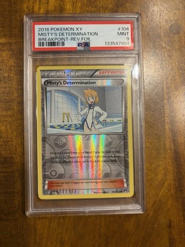 Low Pop PSA 9 Misty’s Determination Reverse Holo XY Breakpoint 104/122 Pokémon
