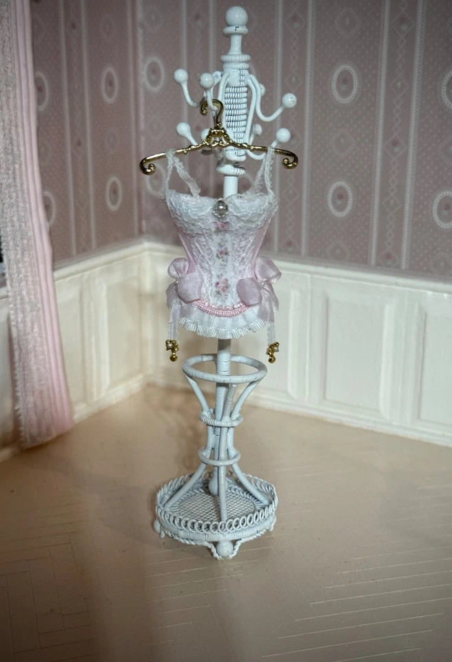 Casa de muñecas miniatura 1:12 corsé victoriano hecho a mano Foto 3 de 4