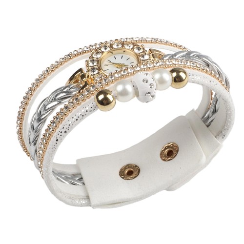 Schicke und bequeme Modeuhr mit einzigartigem Perlen- und Diamantdesign - Picture 7 of 32