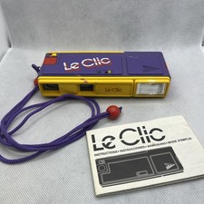 Le Clic Film Camera 110 Vintage 1980 s Untested As Is Purple Yellow Made In USA