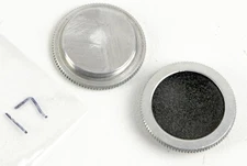 2) Bolex 16mm - C-Mount - Silver/Black Metal Screw-In Front Lens Cap