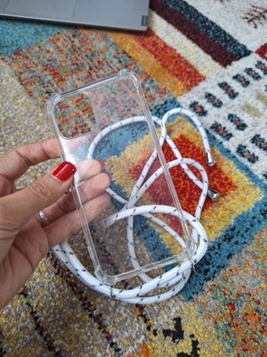 Sommer Hülle für iPhone 11 Pro Case Silikon Bumper Transparent  mit Band Kordel