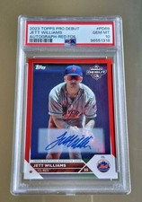 2023 Topps Pro Debut Jett Williams Autograph Red Foil /10 PSA 10
