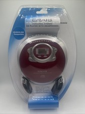 Craig Portable CD Player Red/Silver CD2808 with Headphones New Sealed