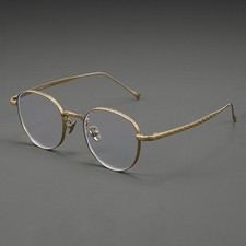 Vintage Round Titanium Glasses 9.6g Ultra-Light Japanese Handmade Eyewear