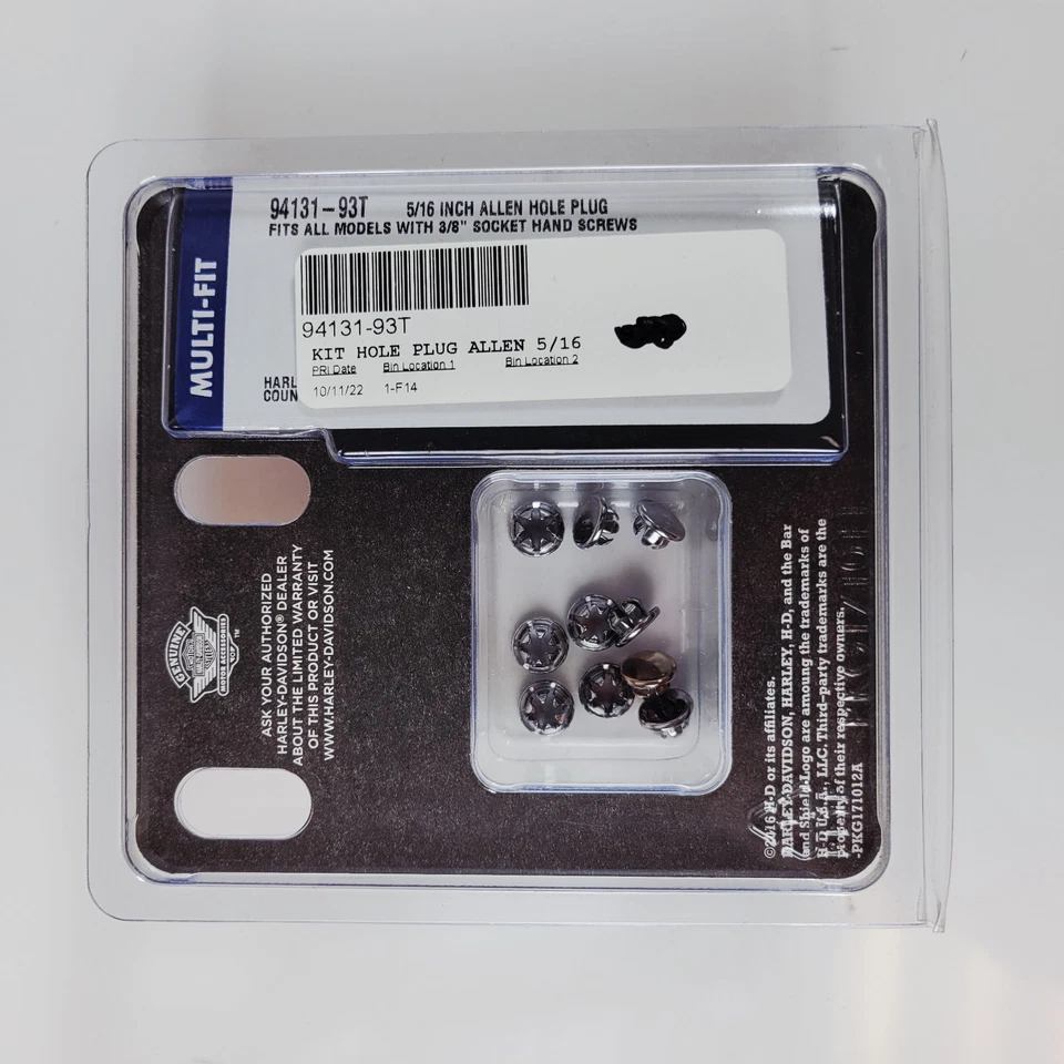 Harley-Davidson Allen Hole Plug Kit 5/16 inch 94131-93T OEM 10 Per Pack - Image 4 of 4