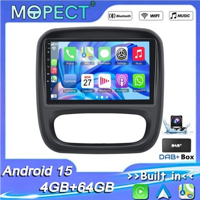 DAB+ CarPlay Autoradio Android 15 GPS KAM 4+64G Für Opel Vivaro B Renault Trafic