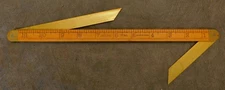 Lufkin No. 42  12" Boxwood Rule / Ruler w/ Brass Bevel Ship / Boat Builder Tool