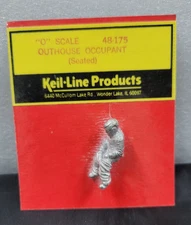KEIL-LINE PRODUCTS OUTHOUSE OCCUPANT 48-175 O SCALE UNPAINTED WHITE METAL FIGURE