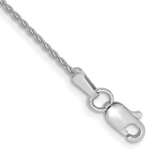 14k White Gold 1.0mm Parisian Wheat Chain Bracelet / Anklet 9 Inch
