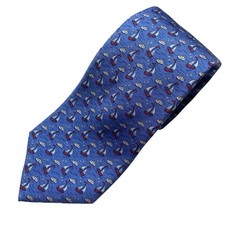 Brooks Brothers Country Club Tie Men's Necktie Silk Sailboats Blue