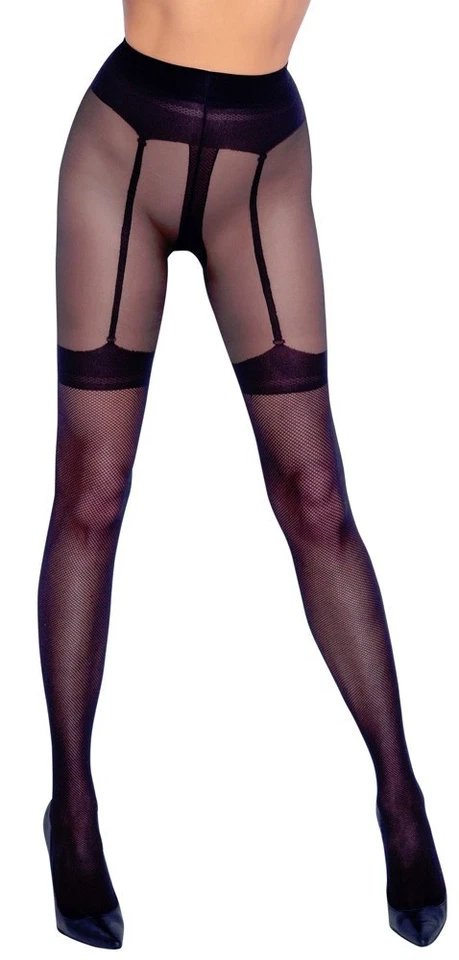 Straps Strumpfhose Ouvert Sexstrumpfhose Schritt offen Strapsgurt Nylons Sex - Bild 2 von 4