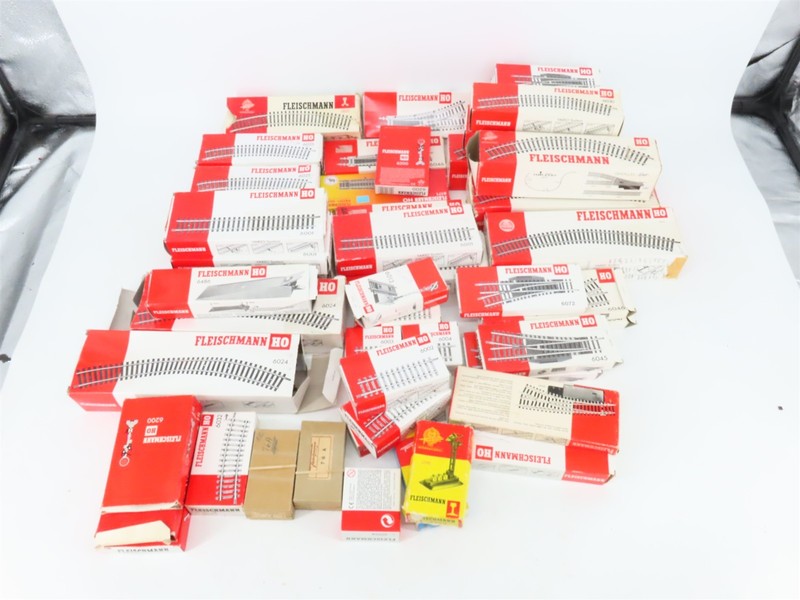 LOT of 56+ HO Scale Fleischmann Code-100 Brass Track Packs, Signals & More