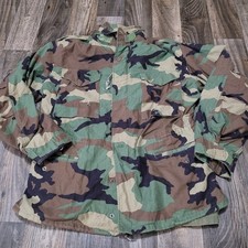 Vintage Cold Weather Field Jacket Coat M65 Woodland Medium Regular Hooded