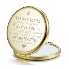 To My Mom Compact Mirror Gift Forever Always Beautiful Love Message Keepsake