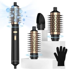 3 in 1 Rotating Hot Air Brush with Detachable Brushes for Curls and Straighte...
