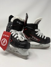 CCM JetSpeed FT340 Ice Hockey Skates JR Size 10 Y Youth Black Red Blades NEW