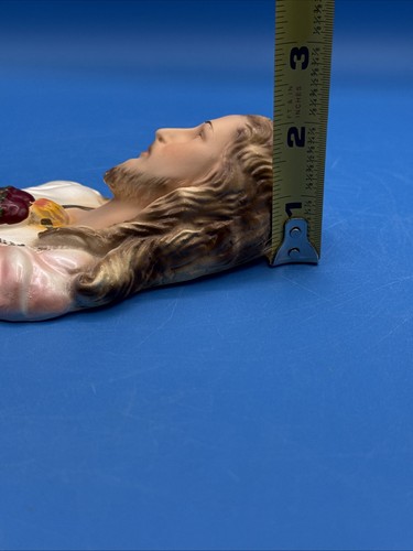 Vintage Herz Jesus Gips Kreidegeschirr hängend Wandrelief katholisch - Bild 16 von 16