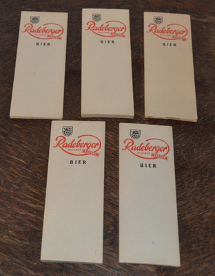 5 x DDR Kellnerblock Kneipenblock Radeberger Export Pilsner Bier