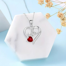 Mum Gifts from Daughter Heart Necklace Birthday Present for Mothers Day Gift UK