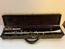 Antique Henri Dubois Paris France Clarinet 27  With Case  Silver In Color Nice