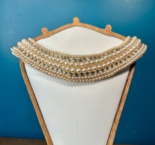 Vintage Pearl Collar Beaded Faux Pearl Art Craft Japan Retro Fashion 50s 60s