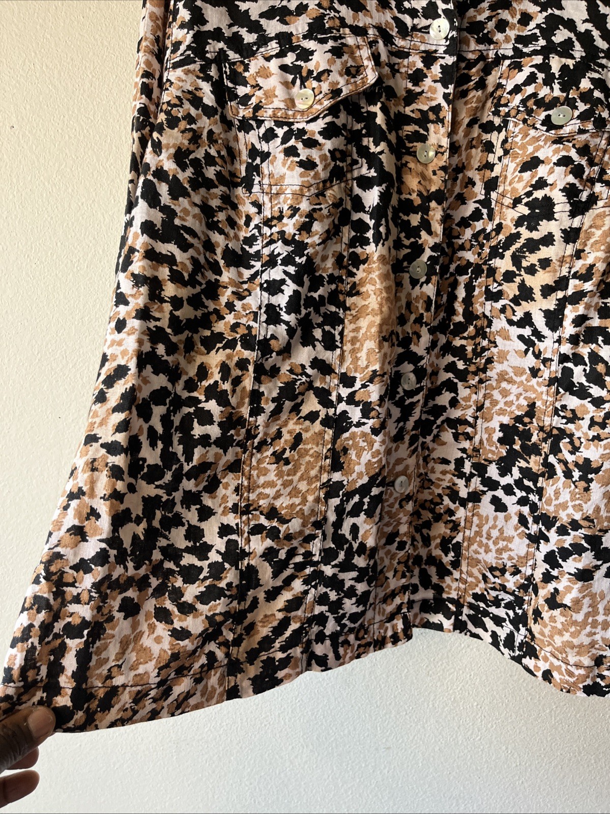 Ruby Rd. Collared Linen Brown Black Button Down N… - image 8