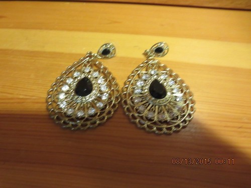 TEARDROP PIERCED EARRINGS--3" LONG-----#R42A-10 - Picture 5 of 24
