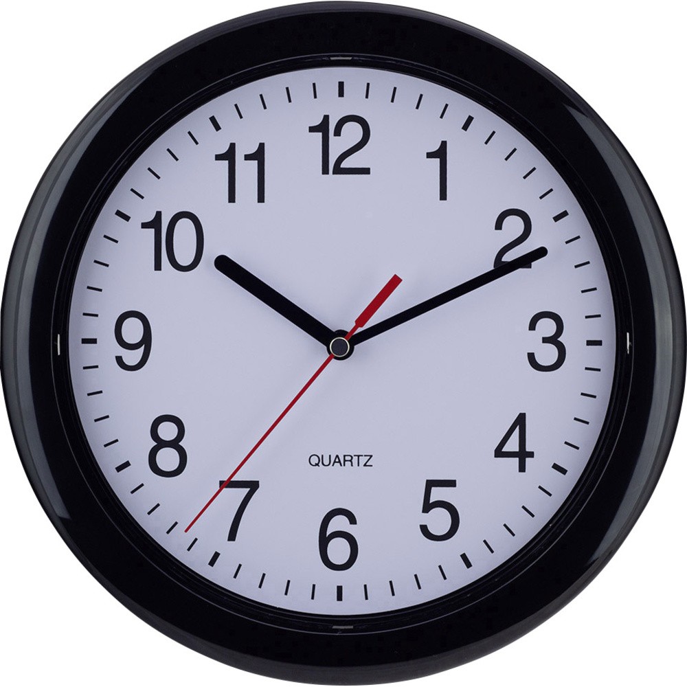 EUROTIME 22221 Quarz Wanduhr 25 см Schwarz