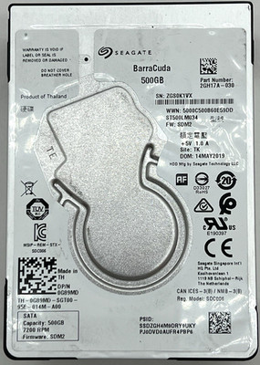 Lot of (5) Seagate BarraCuda 500GB 2.5'' 7.2K SATA HDD 2GH17A-030 ST500LM034