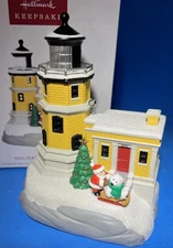 NEW Hallmark Holiday Lighthouse Ornament Santa Dated Keepsake *LIGHTS* Mint*