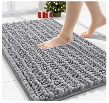 Bathroom Rugs 30X20, Extra Soft Absorbent Chenille Bath Rugs, Rubber Backing Qui