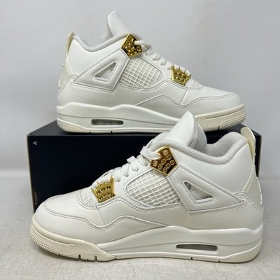 Air Jordan 4 Retro Metallic Gold Sail Women's Size 6 B-Grade #3