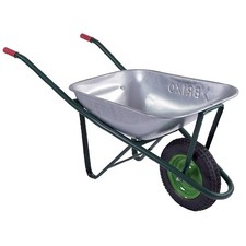 Carriola Brixo Zincata 80L  Telaio Tubolare, Ruota Pneumatica e Fondo Rinforzato