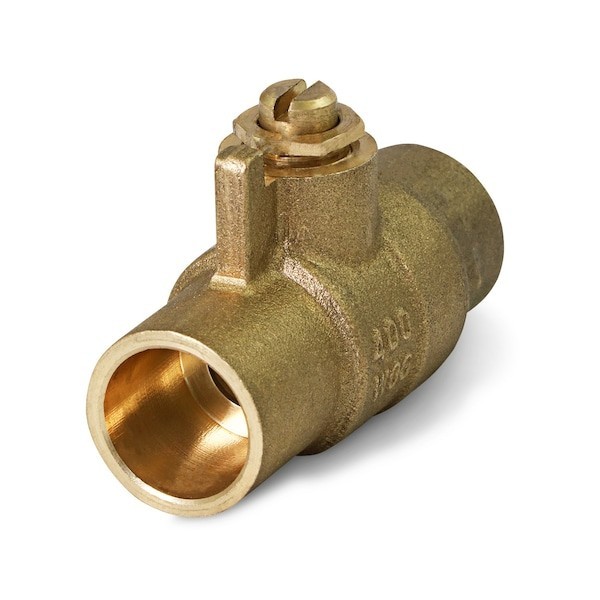 Everflow 620S012-NL 1/2" Brass Sweat Ball Valve, Slotted Screwdriver Handle