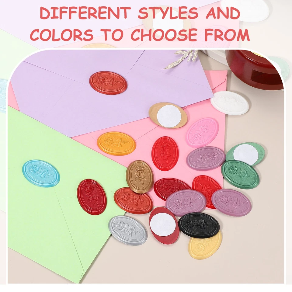 25 peças adesivos de vedação de cera, adesivos autoadesivos de selo de envelope rosa, branco - Imagem 4 de 4